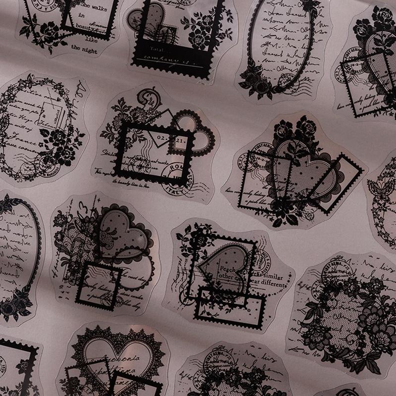 Vintage Lace Pattern Material Paper, 100pcs/box Mixed Style Scrapbooking & Stamping Paper, DIY Decorative Material for Scrapbooking & Journal Making 4