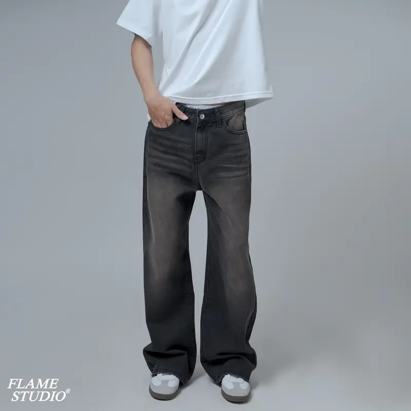 “ BLACK FADE “ BAGGY DENIM - Quần Baggy Nam Màu Đen Bạc Menswear jeans  suong 2
