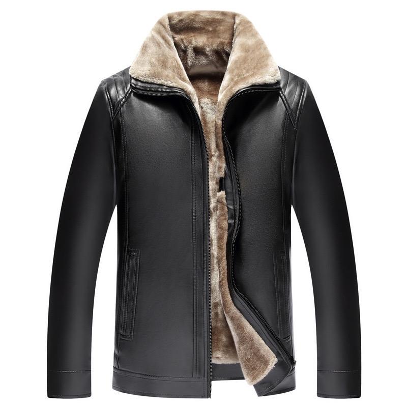 Áo da lót lông QC cổ bẻ dành cho bố siêu ấm Nam Menswear 2