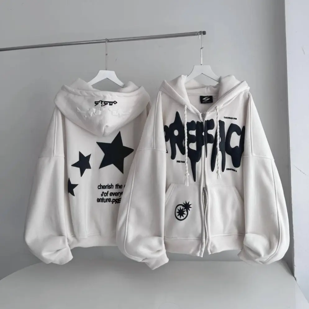 Áo Hoodie Preface Three Star nam nữ Form rộng WILL - khoác nỉ form Unisexa Menswear Nhung Shirt