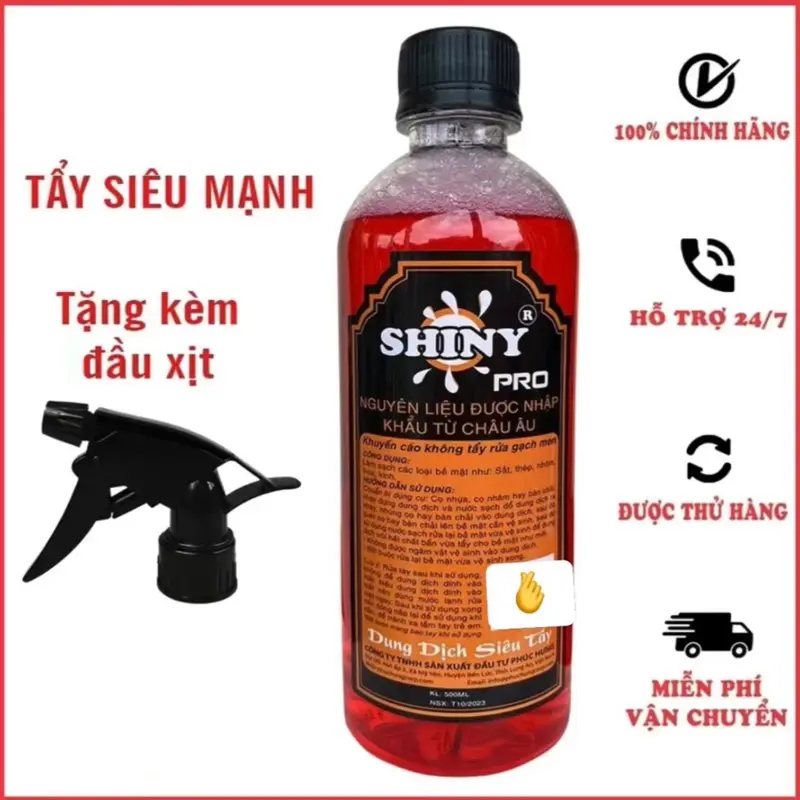 Combo 2 chai SHINY Đỏ tẩy lóc máy chính hãng. Tayrua 3