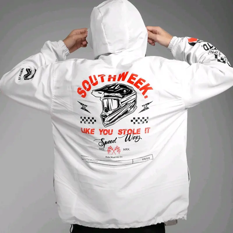 jaket cagoule putih pria wanita Musim dingin jaket parasut 2