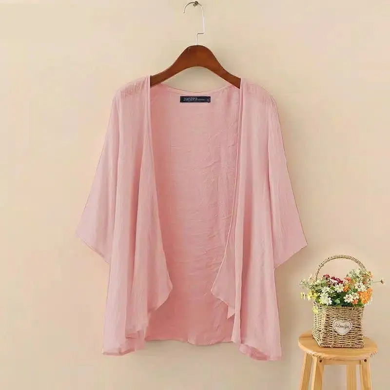 KARDIGAN PANJANG WANITA FASHION MUSLIM - TALITA CARDI POLOS KATUN LINEN - OUTER WANITA MURAH 2