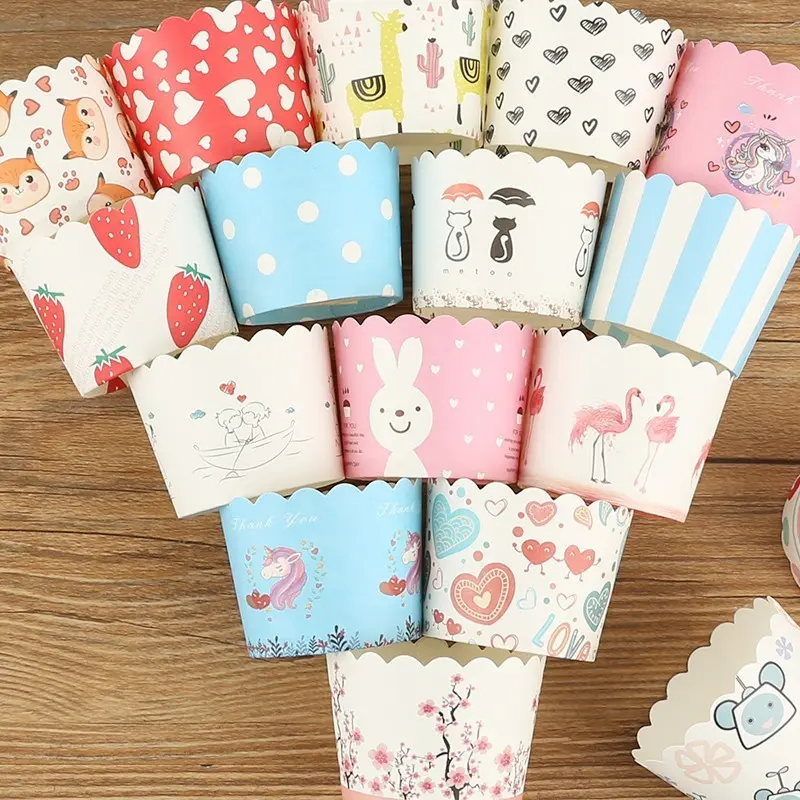 Khuôn giấy cứng lót bánh Cupcake/ Muffin đáy 5cm, 7cm (50 cái) dùng được trong lò nướng, nồi chiên không dầu 1
