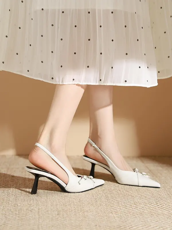 Women's Elegant Solid Color Stiletto Slingback Heels, Fashionable Pointed Toe High Heel Shoes for Party, Daily Clothing Decor for Women & Girls 4