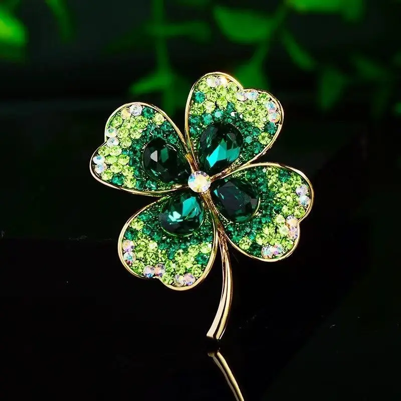 Trâm Cài Cỏ Bốn Lá, Phong Cách Hàn Quốc, Thiết Kế Tinh Tế Và Cổ Điển, Hoa Cài Áo Zircon, Thanh Lịch Và Nữ Tính, Thích Hợp Cho Cổ Áo Phù Hợp Với Công Sở, Cho Nữ, May Mắn