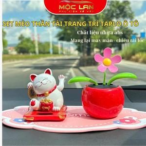 Set Mèo Thần Tài Chậu Hoa Lắc Lư Lắc Lư Sử Dụng Năng Lượng Mặt Trời Trang Trí Taplo Ô Tô Nội Thất Nội Thất