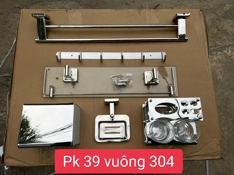 Giá Sỉ Bộ phụ kiện nhà tắm cao cấp PK-50/39 chất liệu inox 304 dày 1.2ly sáng bóng bền đẹp - Hàng nhập khẩu bảo hành 5 năm 1