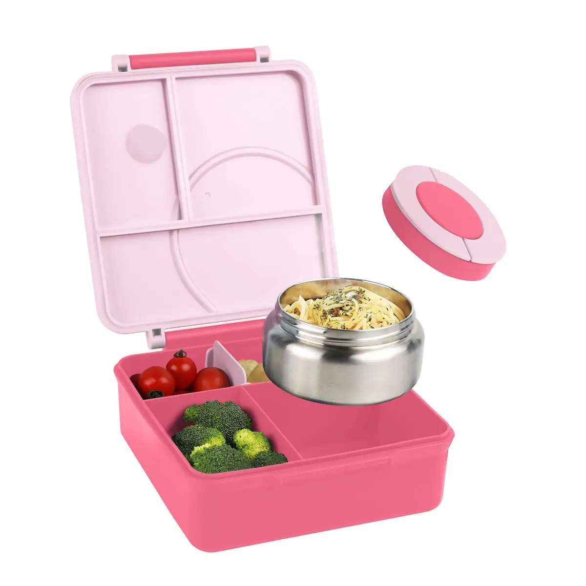 4-compartment Bento Lunch Box with Soup Cup, 1 Set Modern Microwave Safe Plastic Bento Container, Lunch Accessories, Portable Food Storage for Travel and Lunches