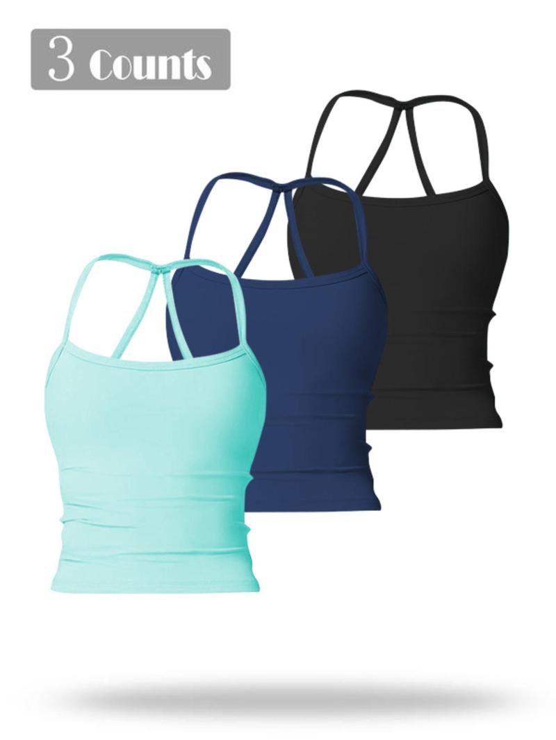 Product Introduction of Women's Solid Color Sports Cami Top, Breathable Workout Comfortable Sporty Sleeveless Top, Ladies Sportswear for Indoor Outdoor Wear 7