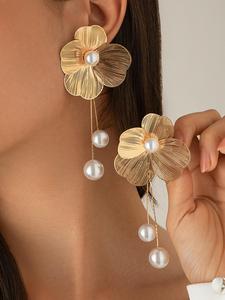 Aretes colgantes con diseño de flor elegante, Joyería de moda para mujeres, Joyería versátil y exquisita para regalo de cumpleaños