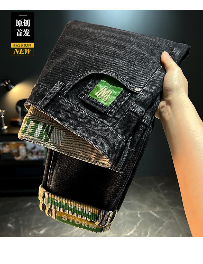 Product Introduction of Quần Dài Jean Nam, Ống Đứng Dáng Ôm Co Giãn, In Hình Thêu, Quần Dài Lót Lông Cừu, Thích Hợp Cho Mùa Thu Và Mùa Đông, Trang Phục Nam Menswear Ong Có Túi 25