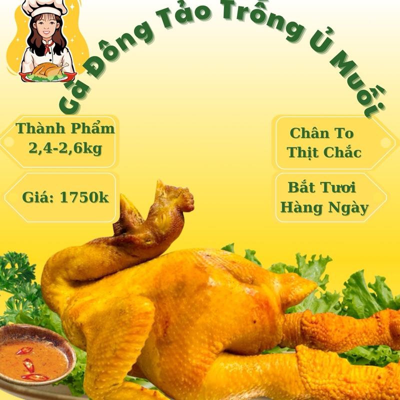   CHỈ GIAO MIỀN BẮC  Gà Trống Đông Tảo Ủ Muối By Lam 3,2-3,6kg 