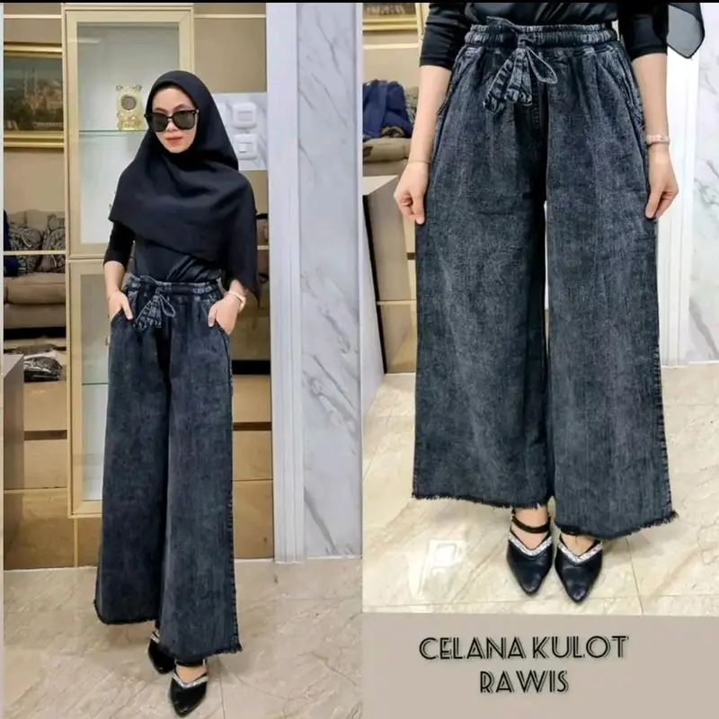 Daily Kulot Jeans Standar Jumbo Pinggang full Karet Muat BB 95 kg 5