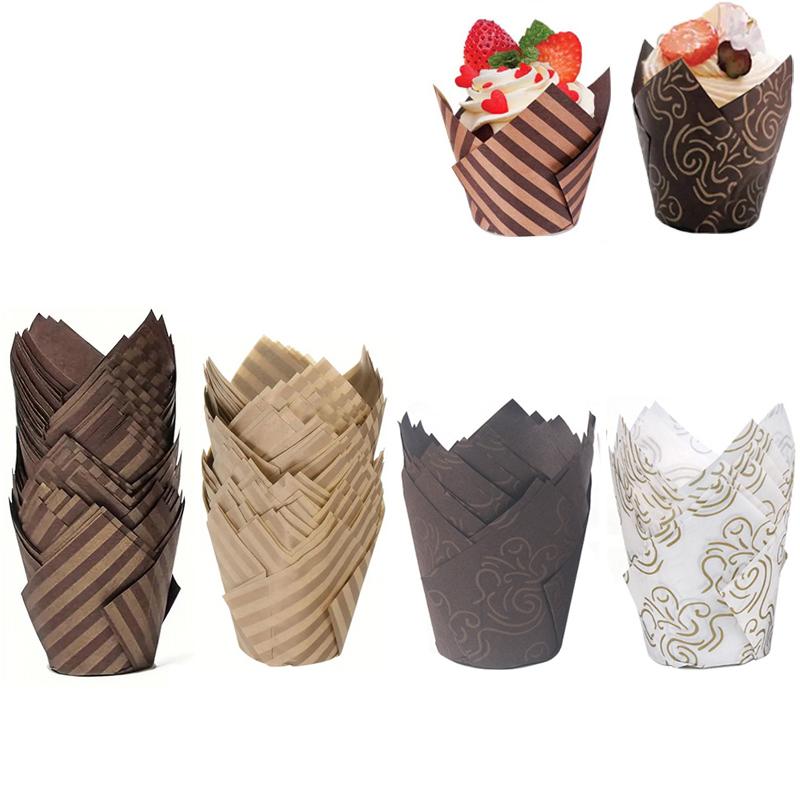Cawan Pembakar Cawan Kek Cawan Gaya Tulip, 50pcs, Cawan Kertas - TikTok ...