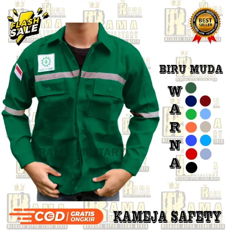 PROMO KAMEJA WEARPACK ATASAN PROYEK SAFETY TAMBANG Katun Baju Seragam Pria Panjang  Pendek Hitam Navy Biru dll tidak sama Celana 7