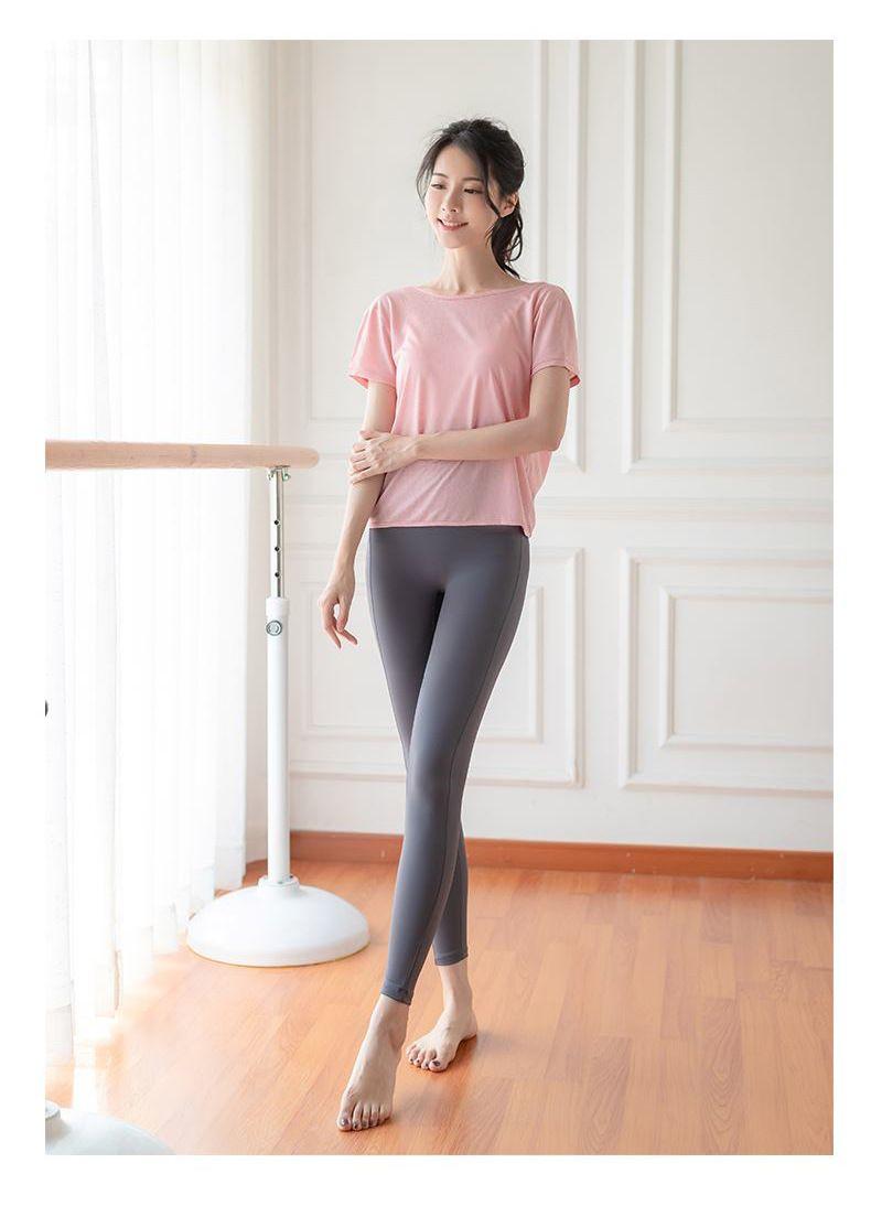 Product Introduction of Quần Áo Tập Yoga Áo Phông Ngắn Tay, Dành Cho Phụ Nữ, Phong Cách Cổ Tích Thanh Lịch, Thiết Kế Lưng Ngầu Dáng Rộng Thích Hợp Chạy Bộ Và Thể Dục, Áo Thể Thao Ngắn Tay 4