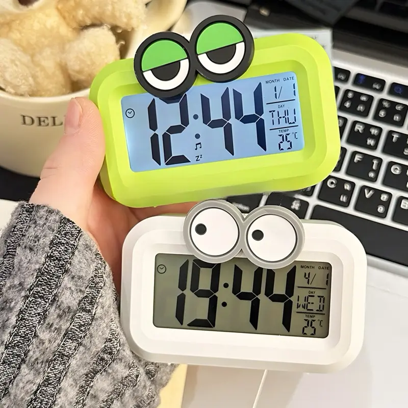 Đồng Hồ Báo Thức Điện Tử Có Đèn LED Hiển Thị Nhiệt Độ Và Độ Ẩm Đa Năng Decor Phòng