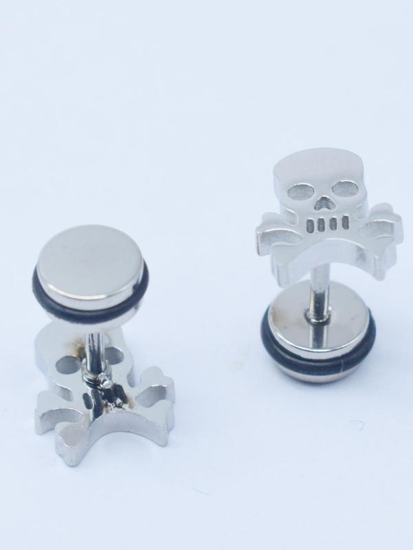 Punk Style Skull Design Earrings, Fashionable Stainless Steel Earrings for Men & Women, Trendy All-match Goth Jewelry for Birthday Gift 7