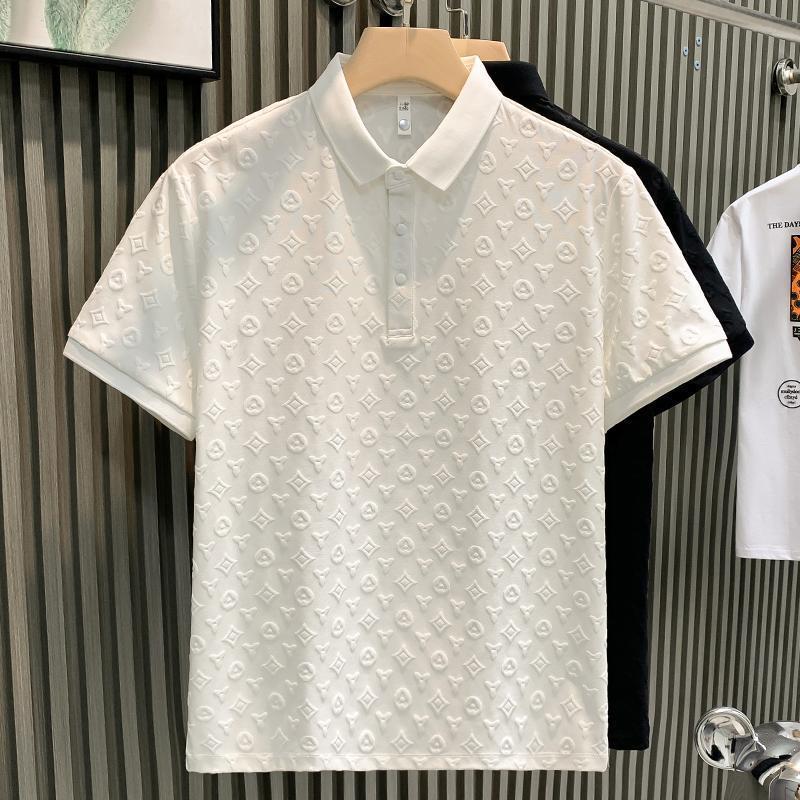 Áo Polo Thường Ngày Jacquard ngắn Tay Thời Trang Sang Trọng Giá Cả Phải Chăng Dành Cho Nam Giới, Hàng Mới Về, Thoải Mái Và Thoáng Khí, Thích Hợp Cho Giới Trẻ, Ve Áo, Áo Thun Tay Lửng Áo, Mùa Hè 2025 2