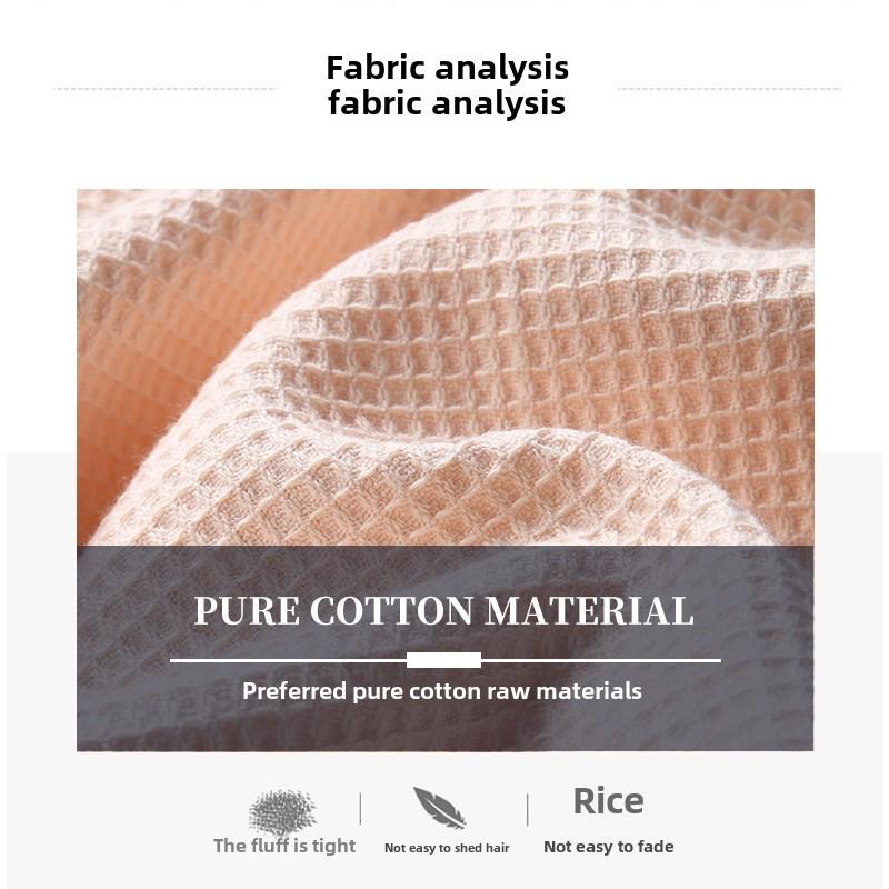 Product Introduction of Bamboo Fiber Brand Towel Waffle Pure Cotton Hotel Bathrobe Men Women Long Nightgown Men Spring Summer Autumn Winter Absorbent Quick-Dry Couple Bathrobe 4