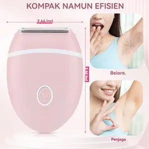 EPILATOR ALAT CUKUR BULU KETIAK SHAVER KAKI TANPA TUMBUH KASAR Model [Model Name] 3 Dua Pahat, Mesin Kualitas Tinggi, Panas [Measurement]