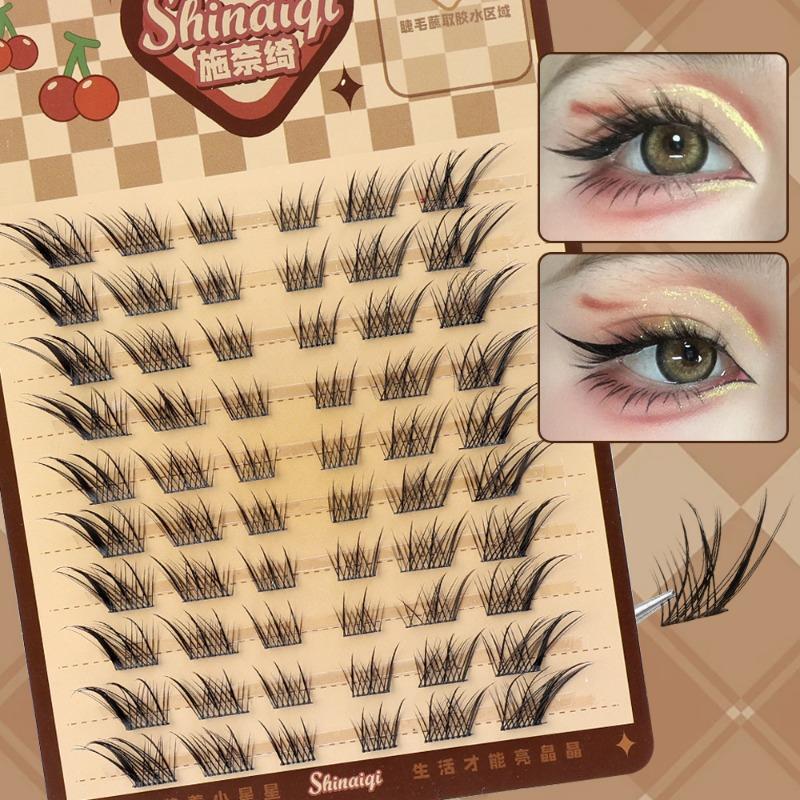 Product Introduction of 10Rows/Box Fox False Eyelashes Single Cluster Eyelash Extension Segmented Lashes Fox Eye Effect Lashes Individual False Eyelashes 14