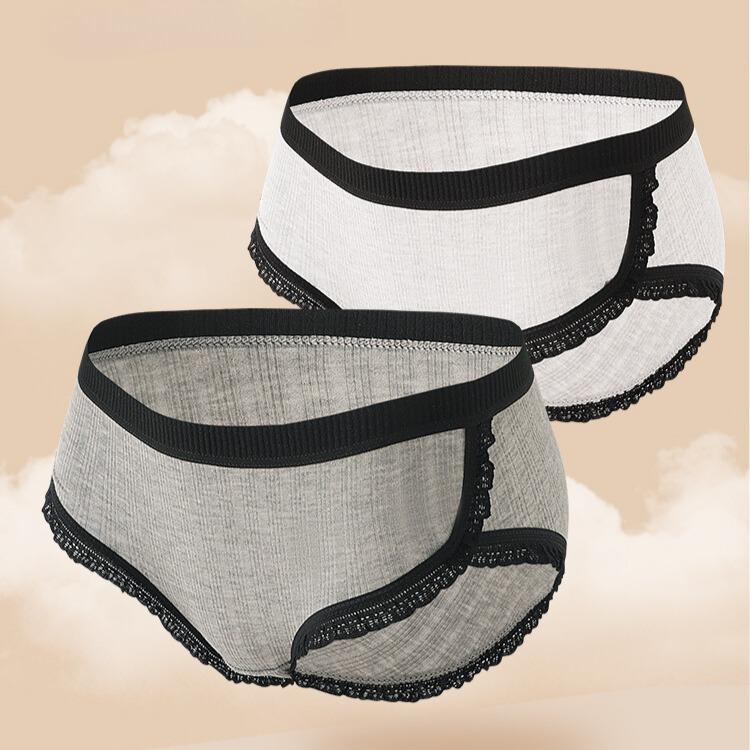 Set 3 quần lót nữ cotton cạp vừa viền ren thoáng khí, đáy may khử mùi kháng khuẩn hiệu quả KINGSHOP L3288 Women 2