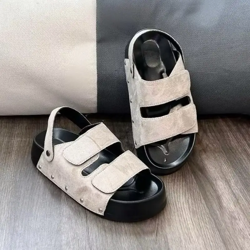Dép sadan nữ da lộn đế cao 4cm quai da mềm phom gọn chân tôn dáng