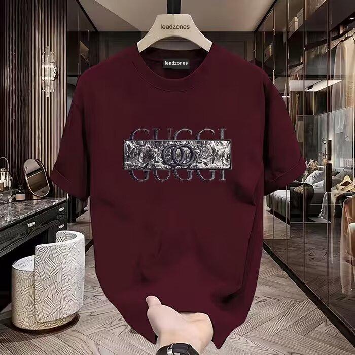 Product Introduction of Cotton 250gsm summer short sleeved T-shirt for men, casual, trendy, fashionable, printed T-shirt, round neck, sports, breathable 3