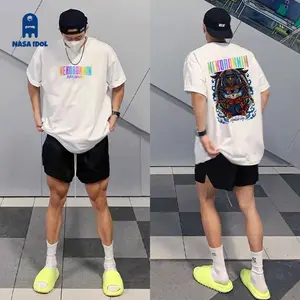 T-shirt Atasan Reflektif Bercahaya Baju Kaos Oversize Pria wanita Putih Dewasa Distro Lengan Pendek Keren Premium E001