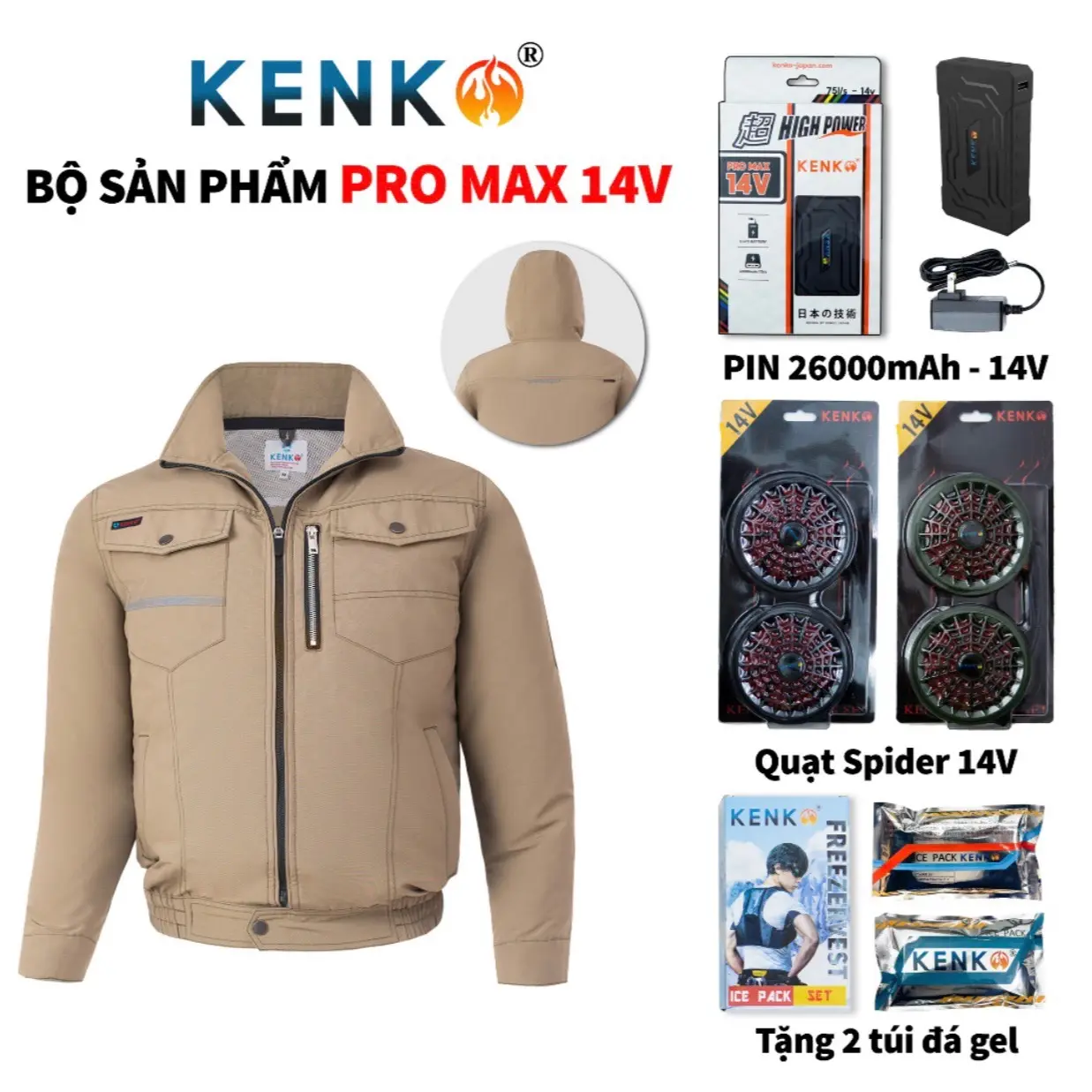 Áo điều hòa KENKO Promax 14V mới nhất 2023