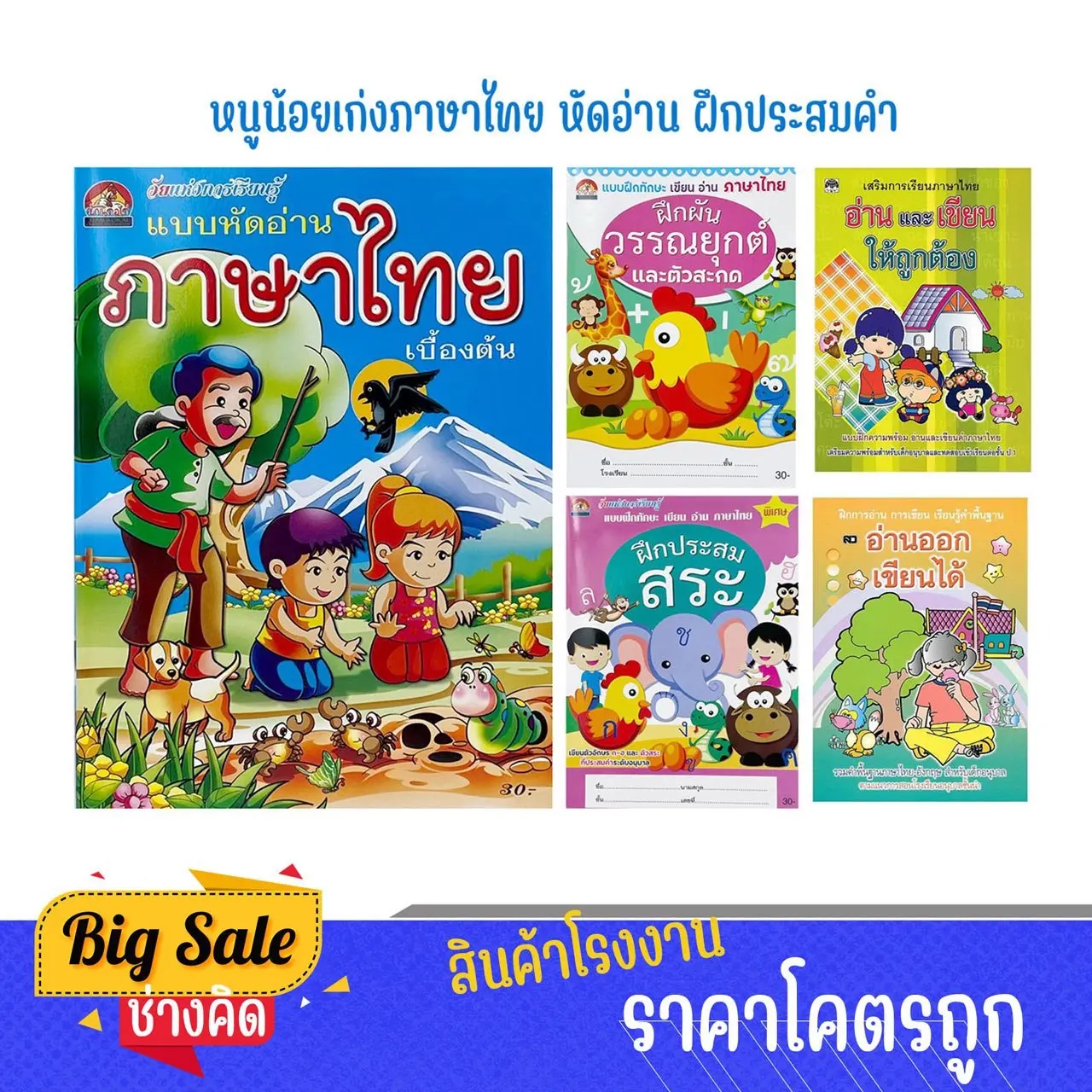 CODchangkid เซตหนังสือเด็ก 5 เล่ม หนูน้อยเก่งภาษาไทย หัดคัด อ่าน เขียน และประสมคำ สินค้าพร้อมส่ง ราคาโรงงานTikTok