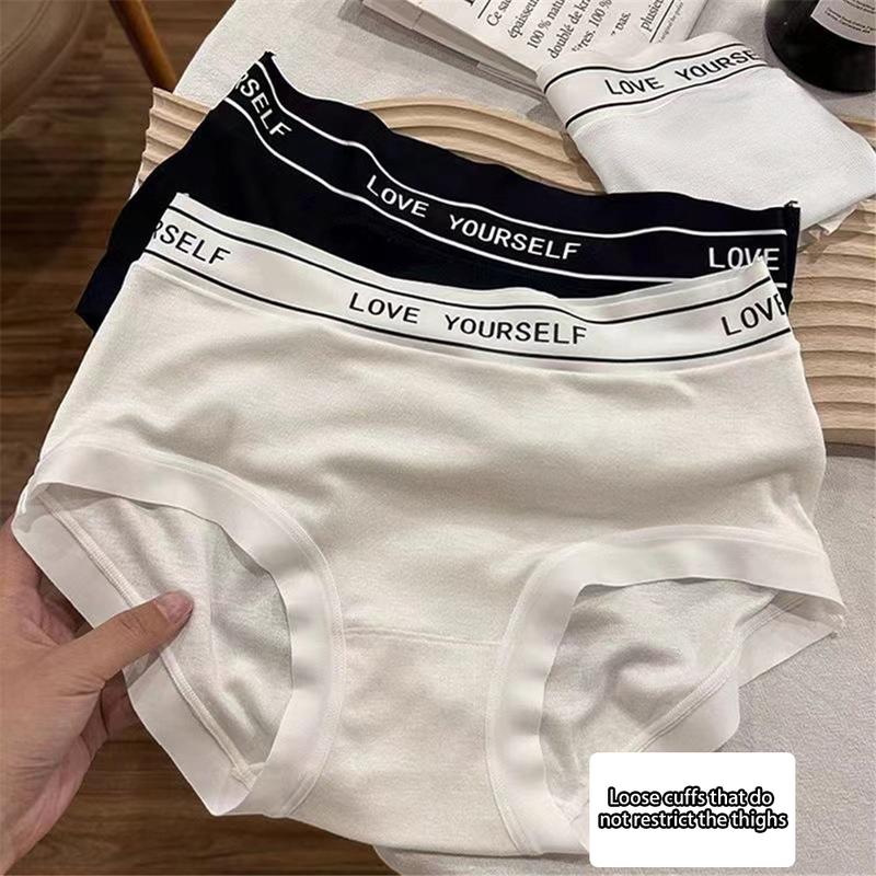 Quần Lót Cotton Cho Nữ, cạp vừa, Mềm Mại Và Thoáng Khí, Cỡ Lớn, Quần Lót Nữ, Thiết Kế Chữ Cái, Không Đường May, Thích Hợp Cho Bé Gái 0
