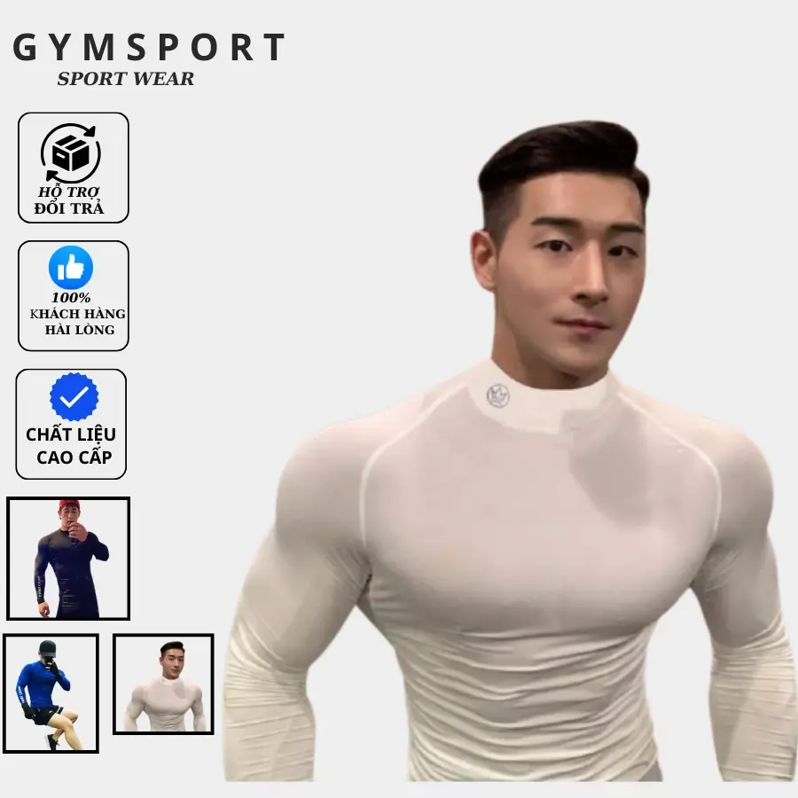 Áo Thể Thao Nam LA Sport thun lạnh tập gym cổ tròn dài tay vải thoáng mát co giãn chuẩn form nhiều màu