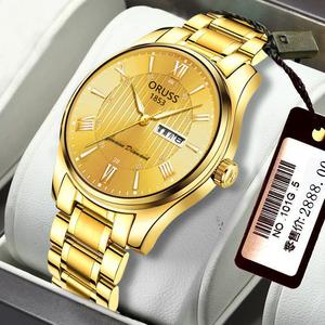 Jam Tangan Pergerakan Automatik Sepenuhnya, Jenama Swiss, Untuk Lelaki, Kalis Air, Berkilau, Kalendar Dwi, Jam Tangan Pasangan Bergaya, Bukan Mekanikal Watches quartz  watch