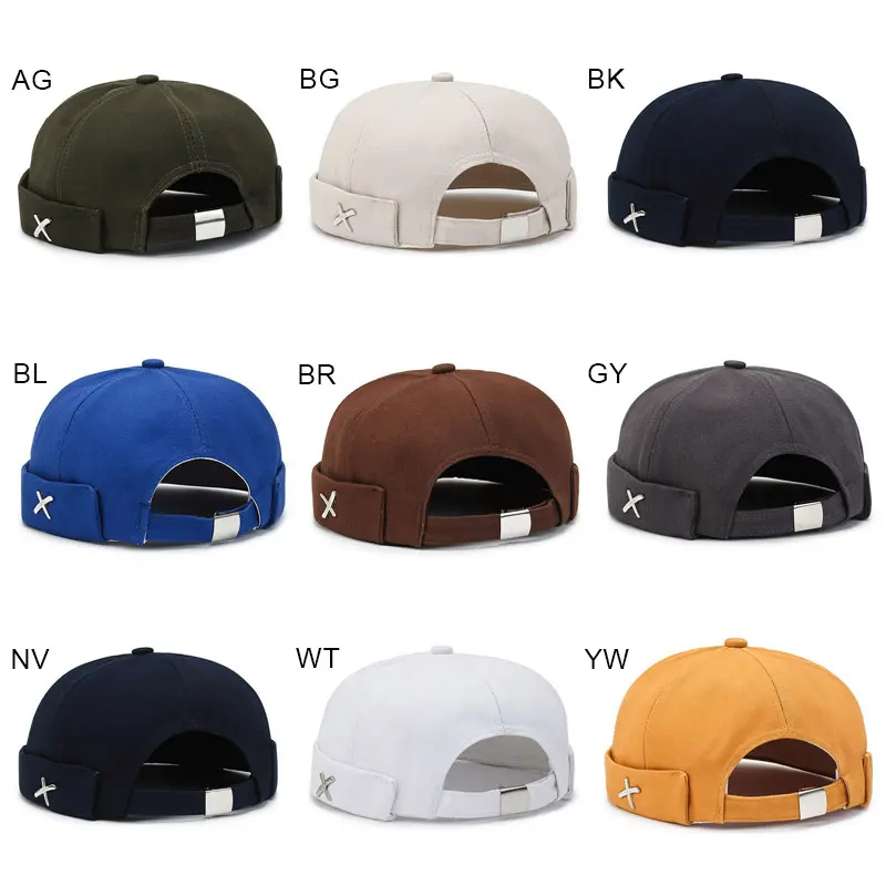 Vintage Street Wear Beanies Landlord Hat for Women Men Hip-hop Brimless Skull Hats Loop Beanie Sailor Melon Hat Caps Snapback Caps