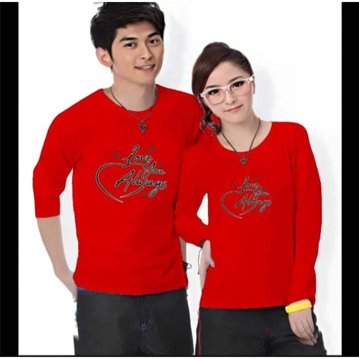 (HARGA SUDAH DAPAT 2 BAJU) Kaos Couple LOVE YOU ALWAYS Lengan Panjang Bahan Katun Soft Sablon Printing Digital DTF Distro Cewek cowok Pasangan Oblong Dewasa Lembut Wanita 7