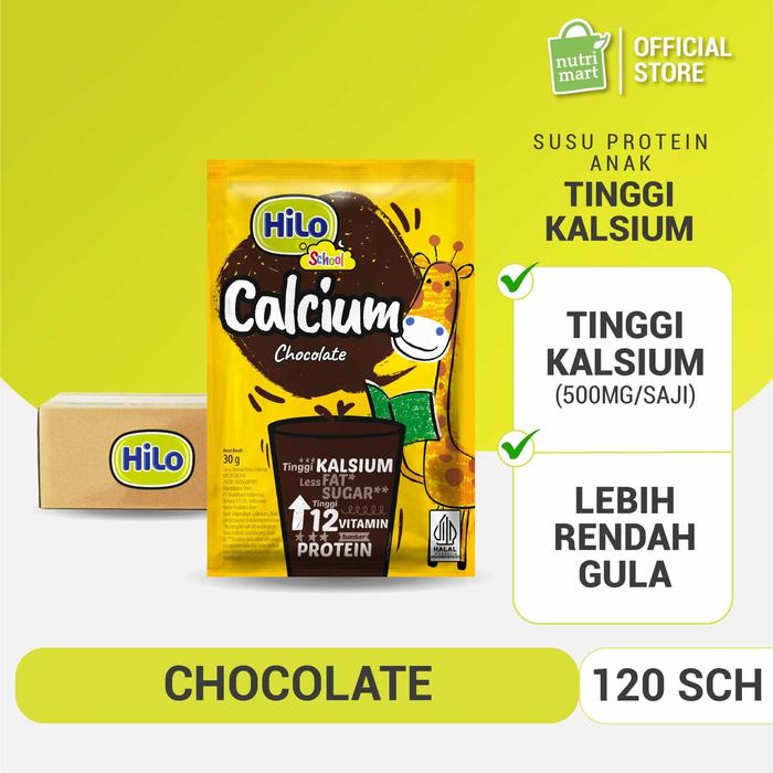 Gambar HiLo School Chocolate 120 Sachet - Susu Anak Tinggi Kalsium Protein Lebih Rendah Gula dari Nutrimart Store Kota Administrasi Jakarta Utara Tokopedia