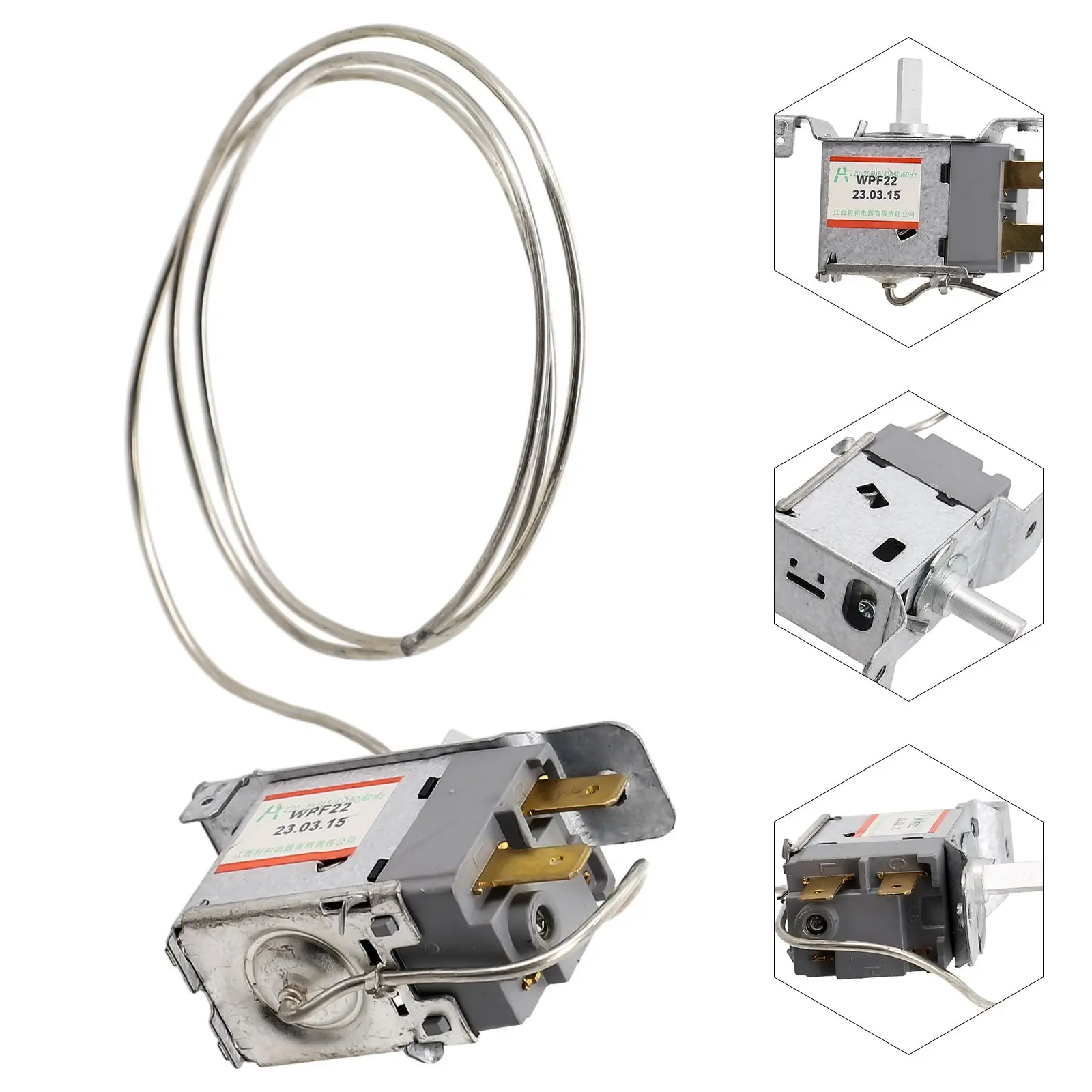 220V-250V WPF22 2Pin Freezer Refrigerator Thermostat Temperature Controller With Cord Electrical Sockets Accessories Universal