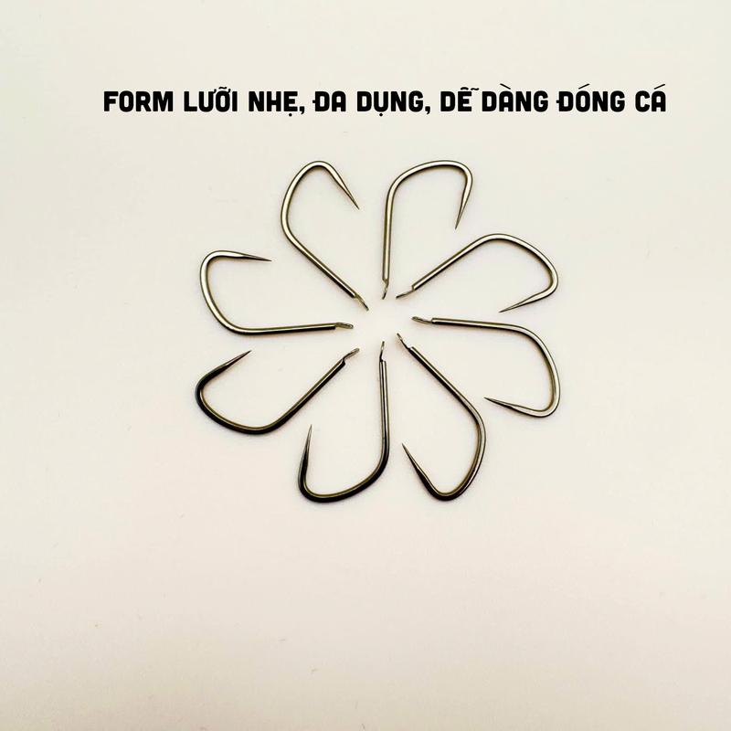 Product Introduction of [CHÌ LÁ SHOP] Lưỡi Câu Không Ngạnh Tổng Hợp - Thép Đen,  Nhiều Kích Cỡ -Chuyên dụng Đi Câu 16