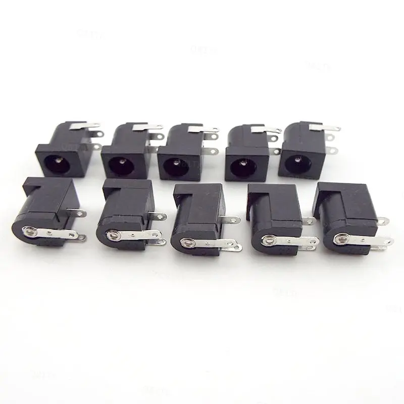 10pcs PCB Mount Terminal 5.5x2.1mm DC Female Power Socket Plug Connectors Power Supply Barrel-Type  SGB1