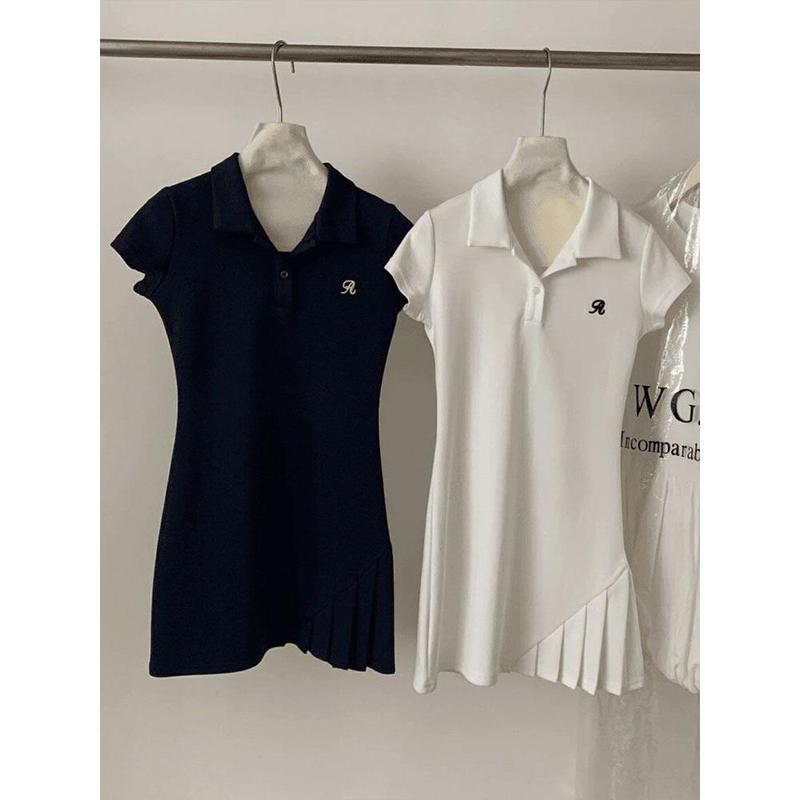 Váy Tennis Thể Thao Thường Ngày Cho Nữ, Váy Polo Thanh Lịch, Thời Trang Và Phong Cách Hàn Quốc, Thích Hợp Cho Mùa Hè, Váy Xếp Ly Thêu Trẻ Trung Nhỏ Nhắn Women Dress 8