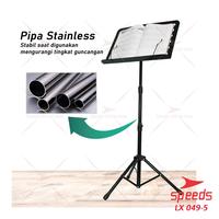 Gambar SPEEDS Alat Musik Stand Untuk Partitur Sheet Stand Book Partitur Musik Besar Stand 049-5 - HITAM dari Speedshome Kota Surabaya 5 Tokopedia