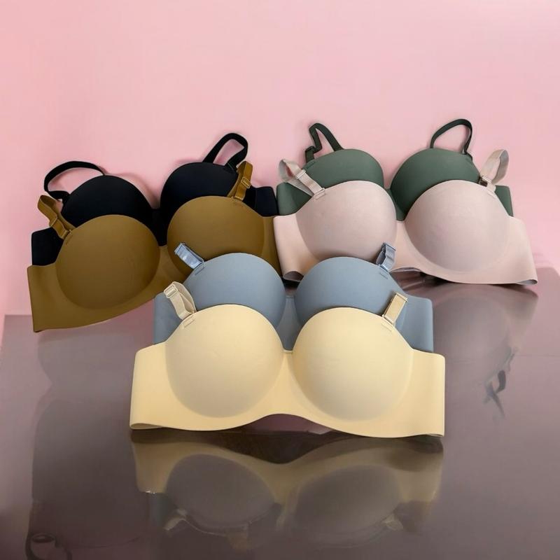 Combo 3 Áo Lót Thái Cup Ngang Chất Su Non Nâng 3 Phân Không Gọng Màu Sắc Sang Trọng ( Nhẹ Nhàng 2)-Women Nữ Cúp Ngực Nhung Voi Sen Bra Nho Tua Rua