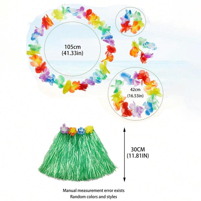 Colorful Hawaiian Grass Skirt Decoration, Tropical Beach Party Supplies, Party Decoration Supplies for Birthday & Holiday, Gifts 1