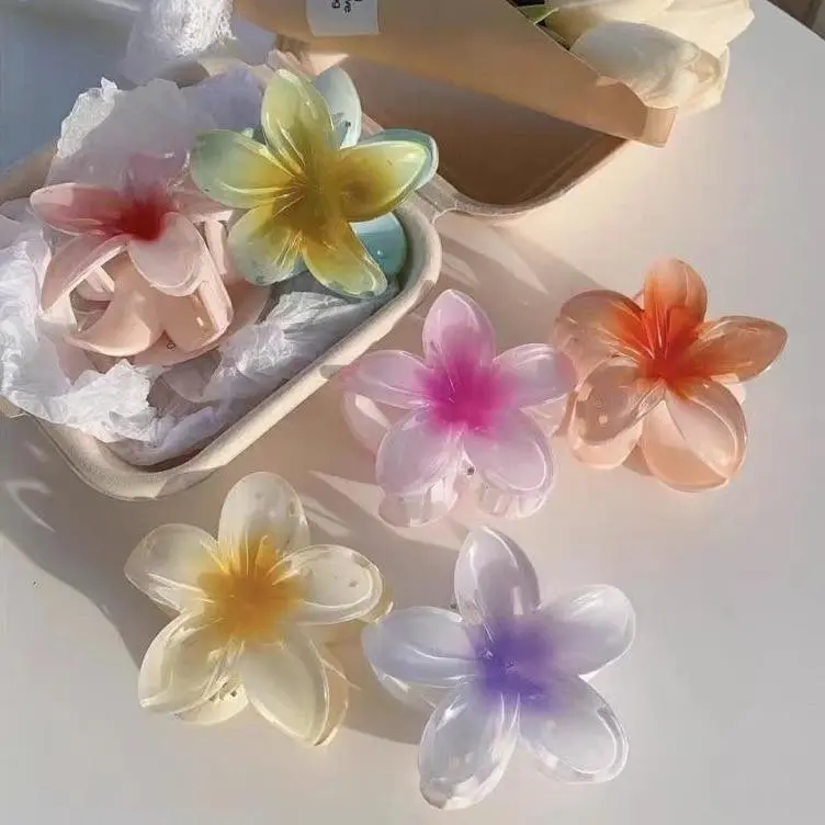 【Size To】 Kẹp Tóc Hình Hoa Sứ 8cm - Kẹp tóc hình hoa màu kẹo thời trang Hàn Quốc cho nữ Women Voan Voi 0