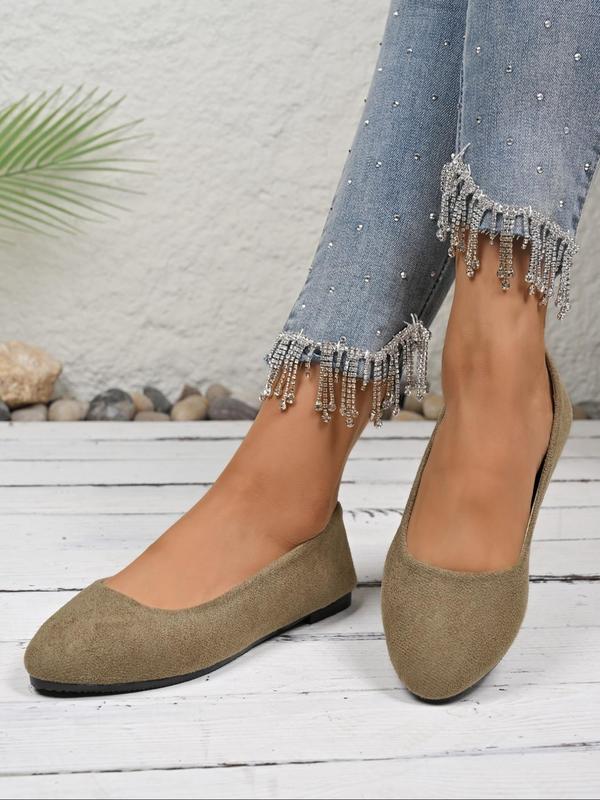Women's Fashionable Solid Color Pointed Toe Slip on Loafers, Casual Comfortable Breathable Flat Shoes for Daily Wear, Lightweight Breathable Shoes for All Seasons, Girl 0