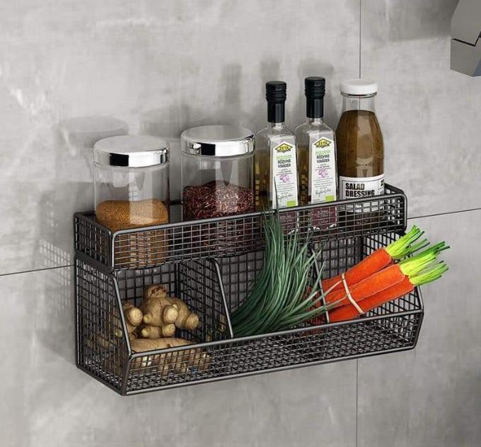 Kệ 3 Ngăn Đựng Gia Vị Hành Tỏi Đồ Khô Tiện Lợi-Kệ Để Đồ Nhà Bếp, Nhà Tắm Đa Năng Dán Tường Siêu Chắc Không Cần Khoan Đục 1