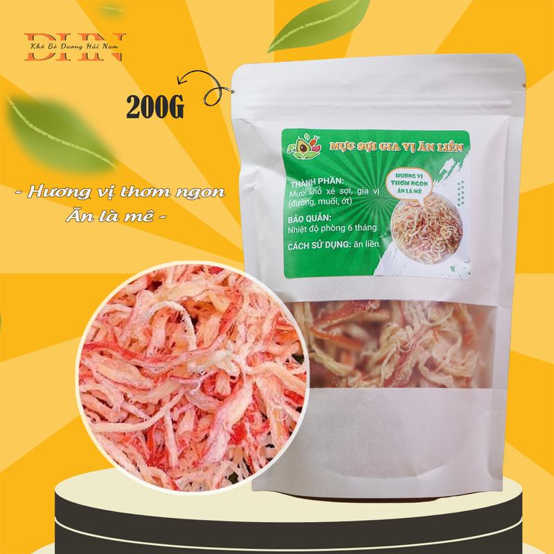  Mưc Sợi Gia Vị - 200g - Hàng mực ăn liền - ngon hơn khi chấm tương ớt 